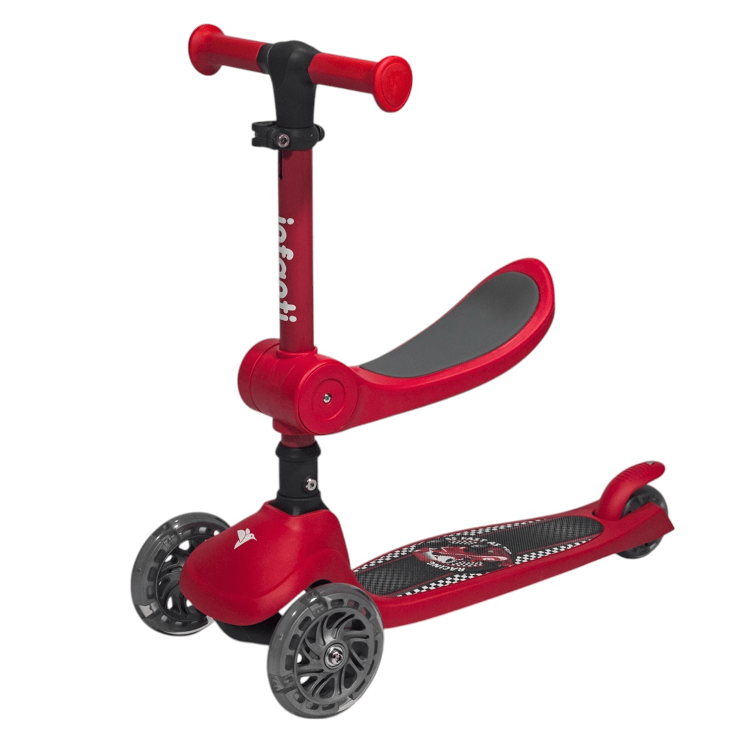 Monopatín 2 en 1 Plegable K4 Infanti rojo