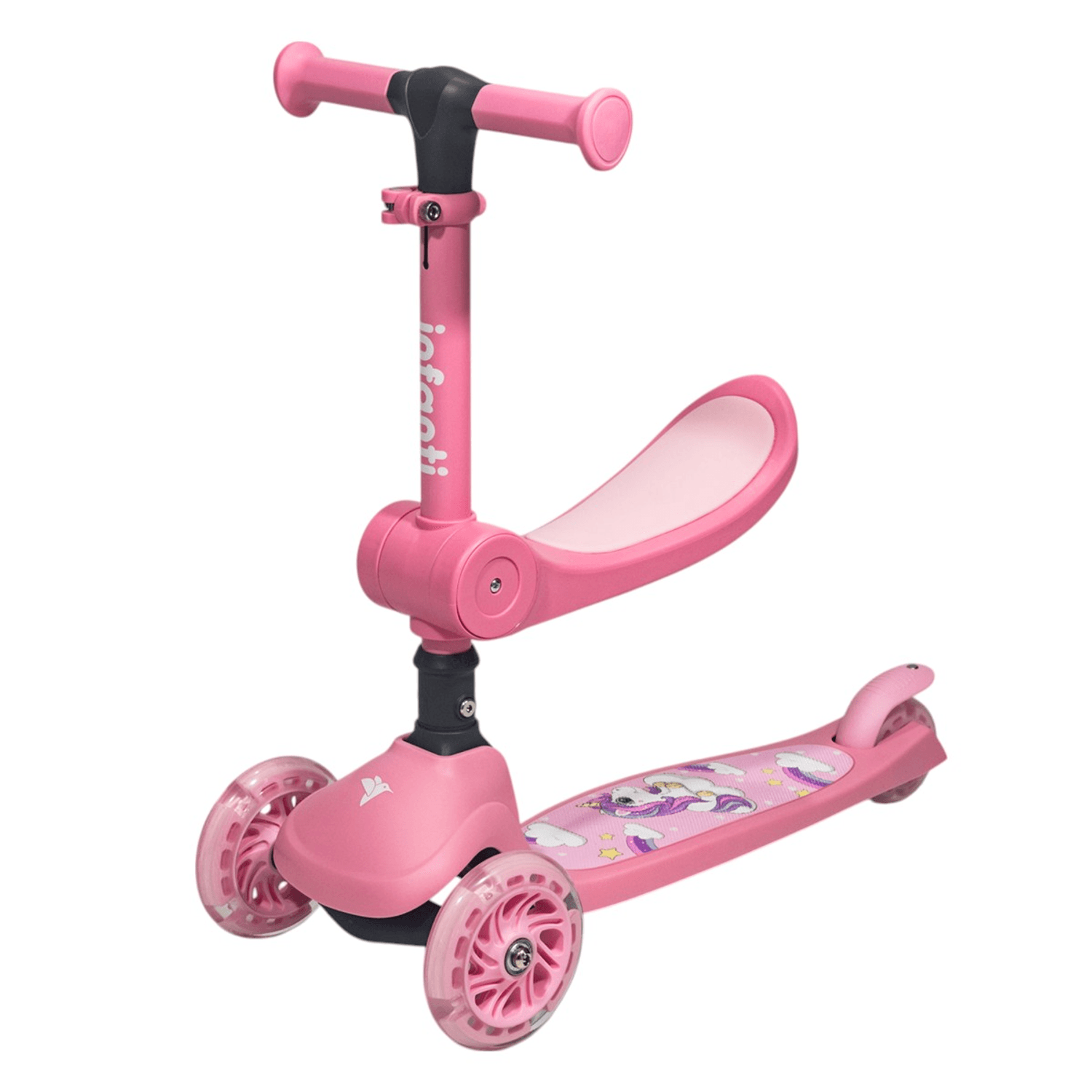 Monopatín 2 en 1 Plegable K4 Infanti rosa