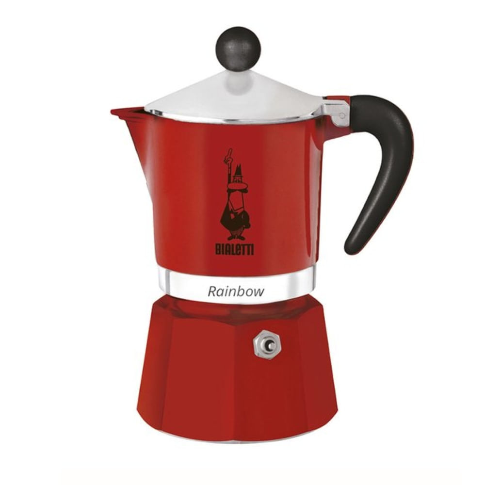 Cafetera Bialetti Rainbow 1 Cup Taza Manual Italiana Colores Rojo