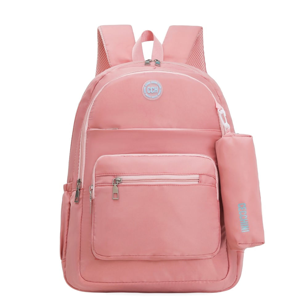 Set Cecchini Mochila + Cartuchera Accesorios Escolar Diseño