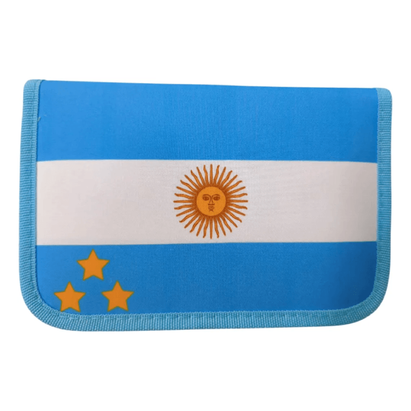 Cartuchera Escolar Argentina 1 Piso Con Útiles Sl6801 Shine Celeste