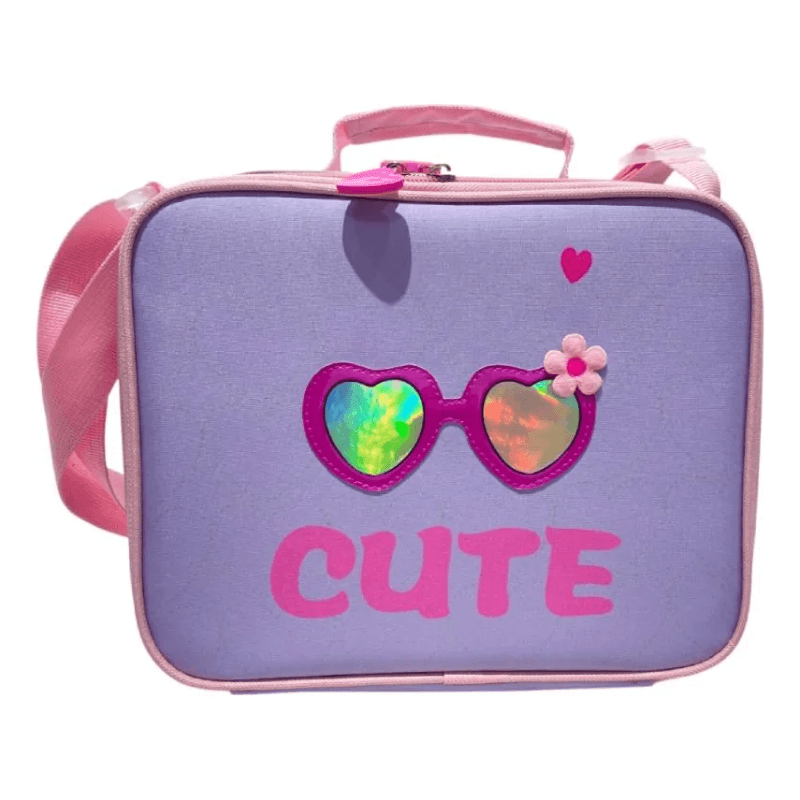 Lunchera Escolar Térmica Cute Zykl007 Shine Lila Con Rosa