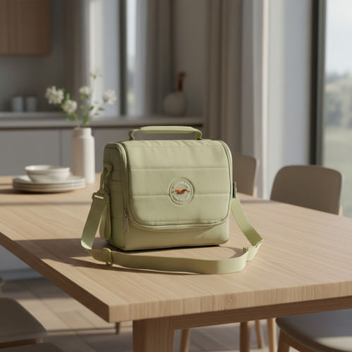 Lunchera Térmica Escolar Con Correa Sl2503v Kinderland Verde