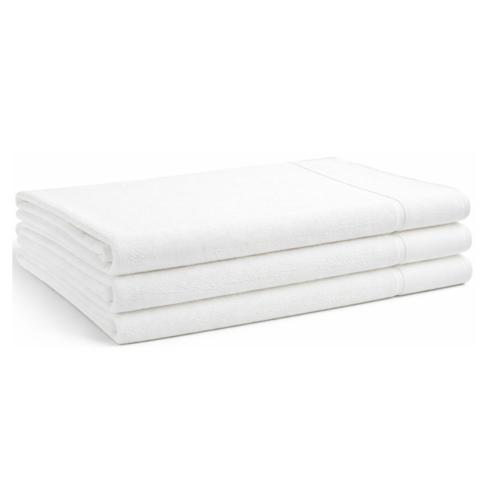 Set X2 Toallas De Piso Espalma 48x85cm 100% Algodón Peinado 700 G/m2 Color Blanco