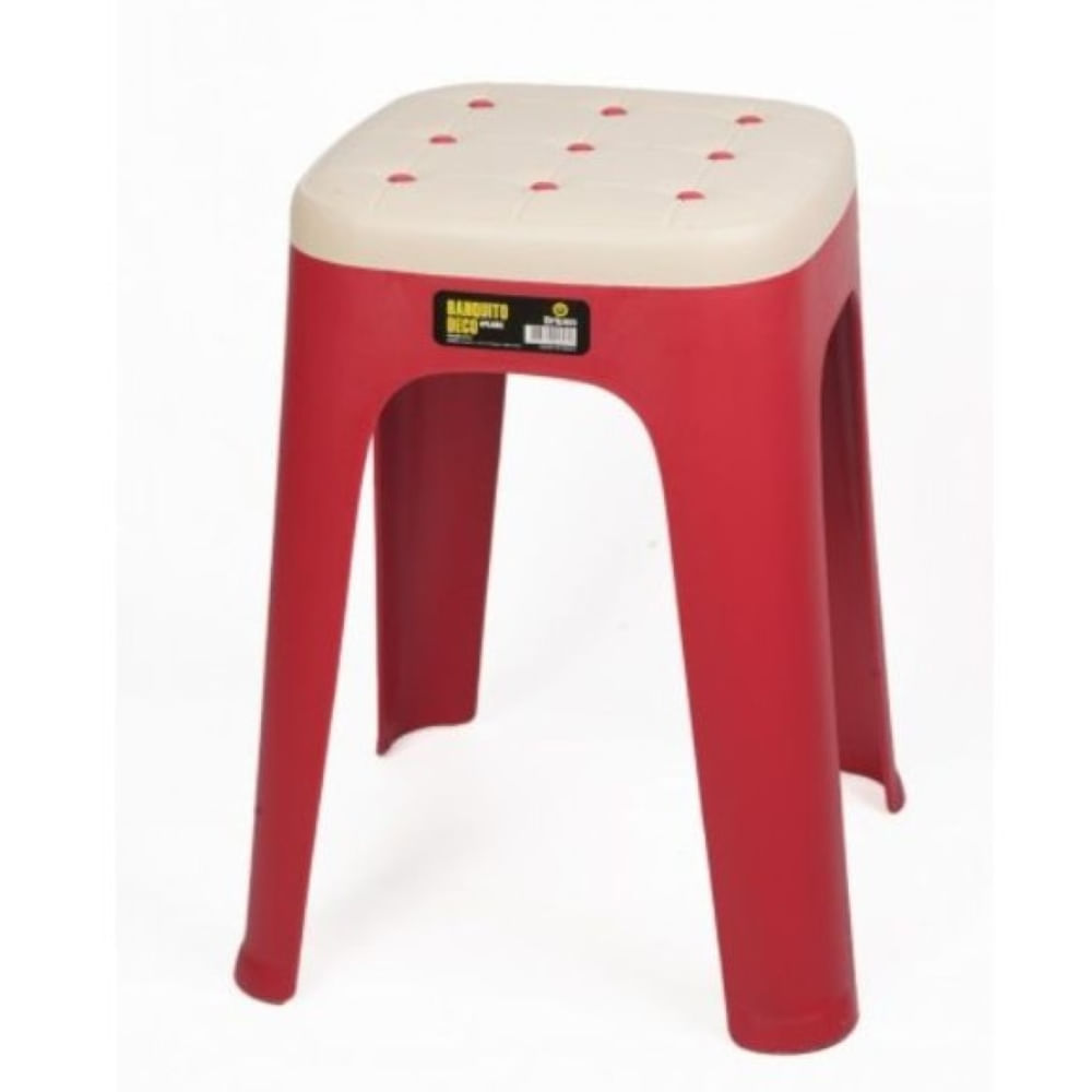 Banqueta Apilable Driven Plástico Resistente Hasta 100kg Color Rojo