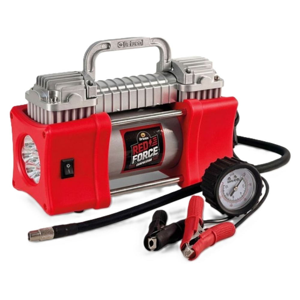 Compresor De Aire Driven Red Force Doble Cabezal Metálico Color Rojo