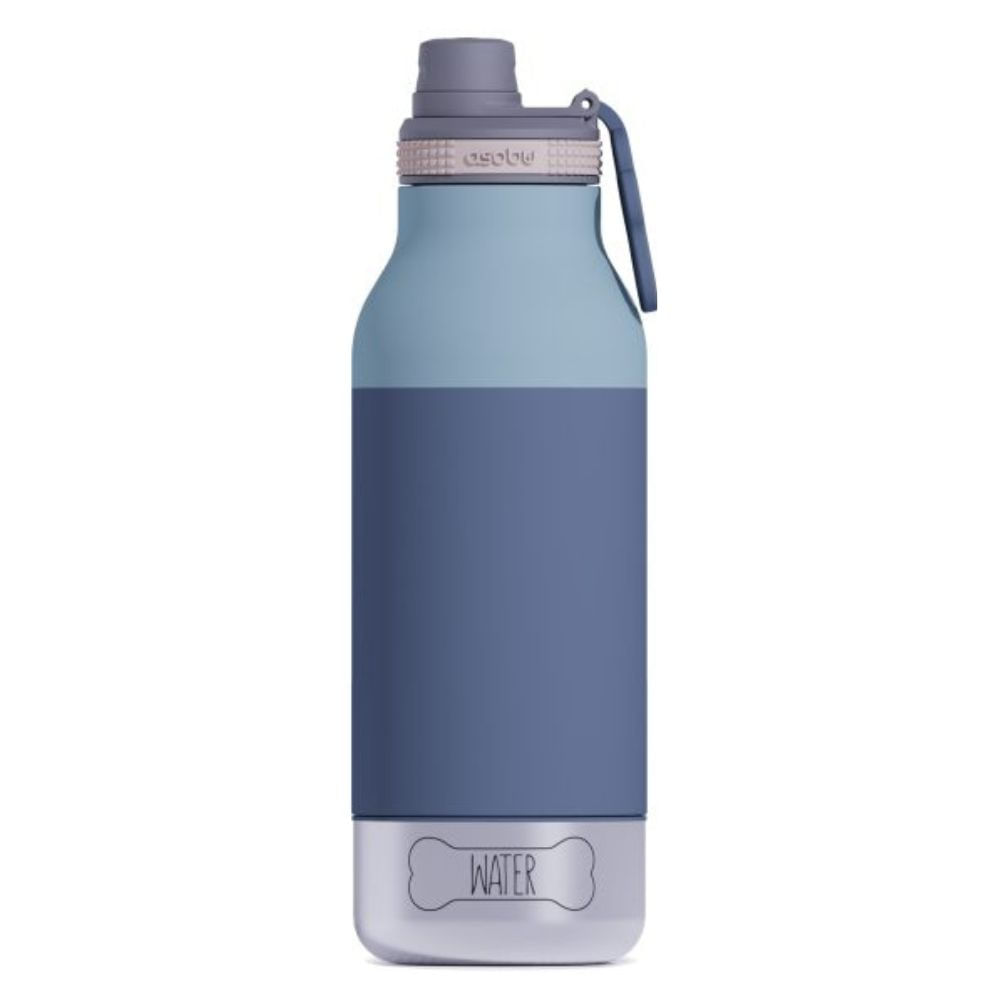 Botella Asobu Barky 3 En 1 Bowl Alimento Y Agua Mascotas 1 L Color Pastel Blue