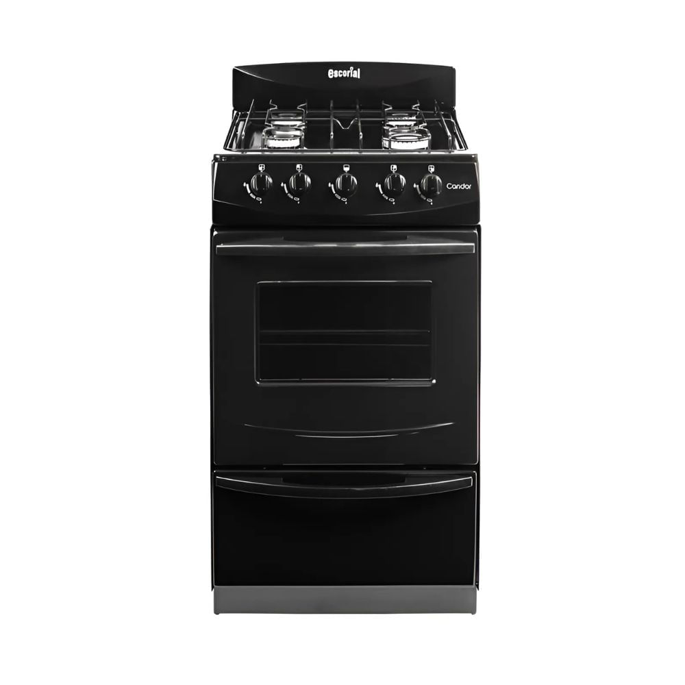 Cocina Escorial Candor 51 Cm Gas Natural Visor Negra