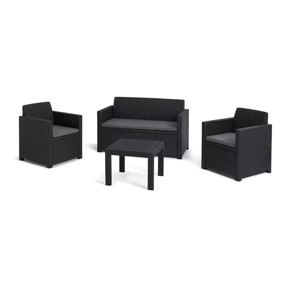 Keter Alabama Lounge Set Sillón  Sillas y Mesa De Exterior Grafito