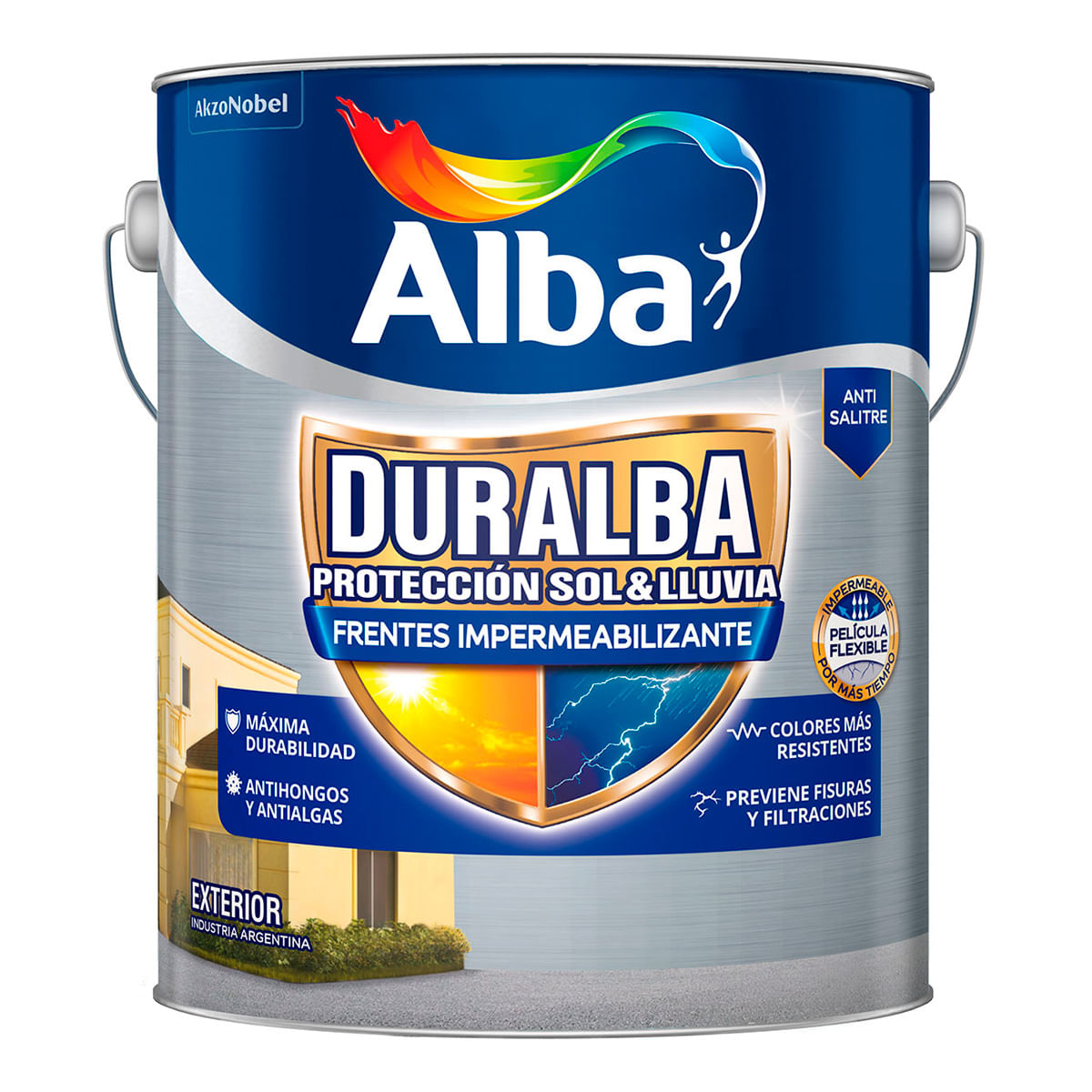 Impermeabilizante Duralba Frentes y Muros 4 Lts Blanco Alba