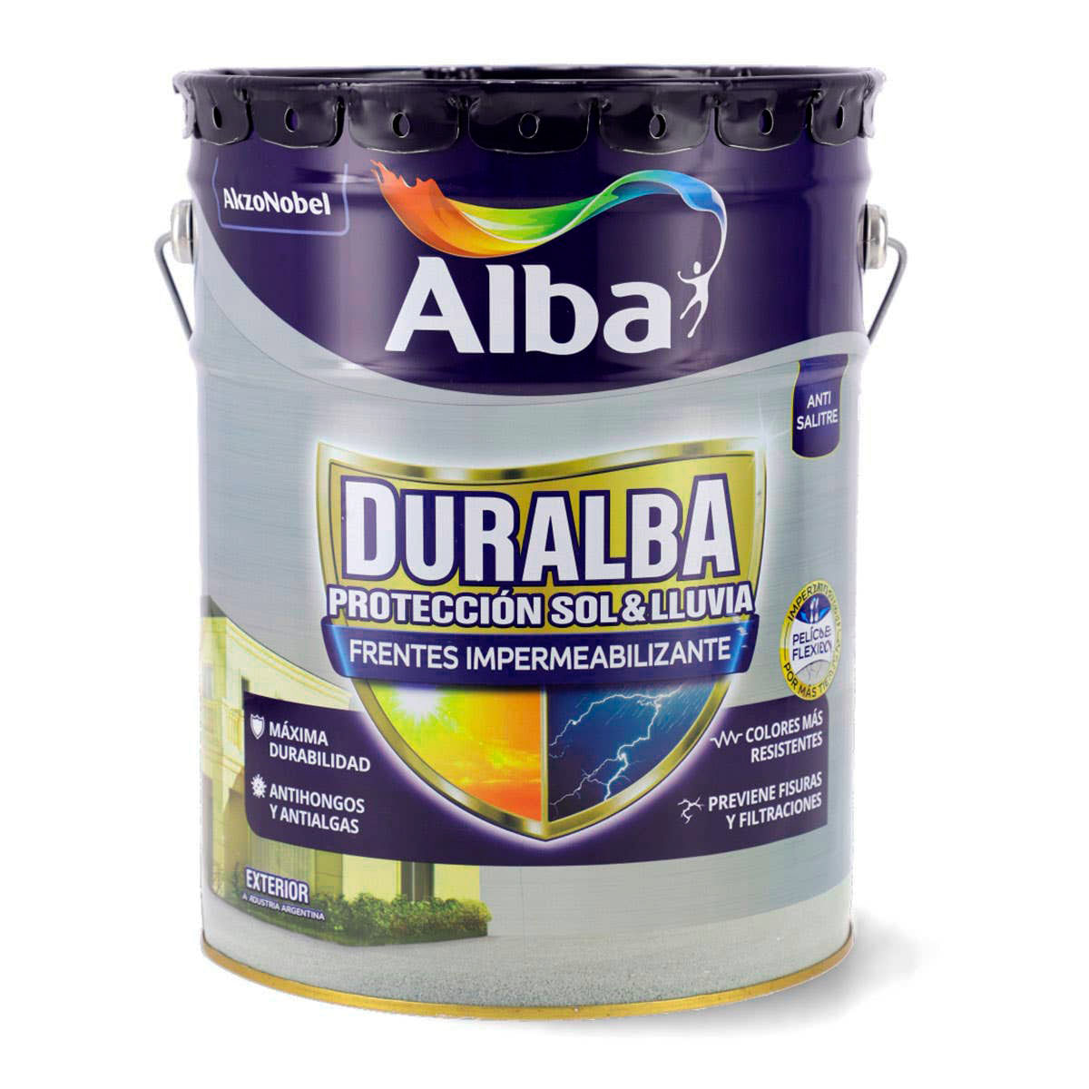 Impermeabilizante Duralba Frentes y Muros 10 Lts Blanco Alba