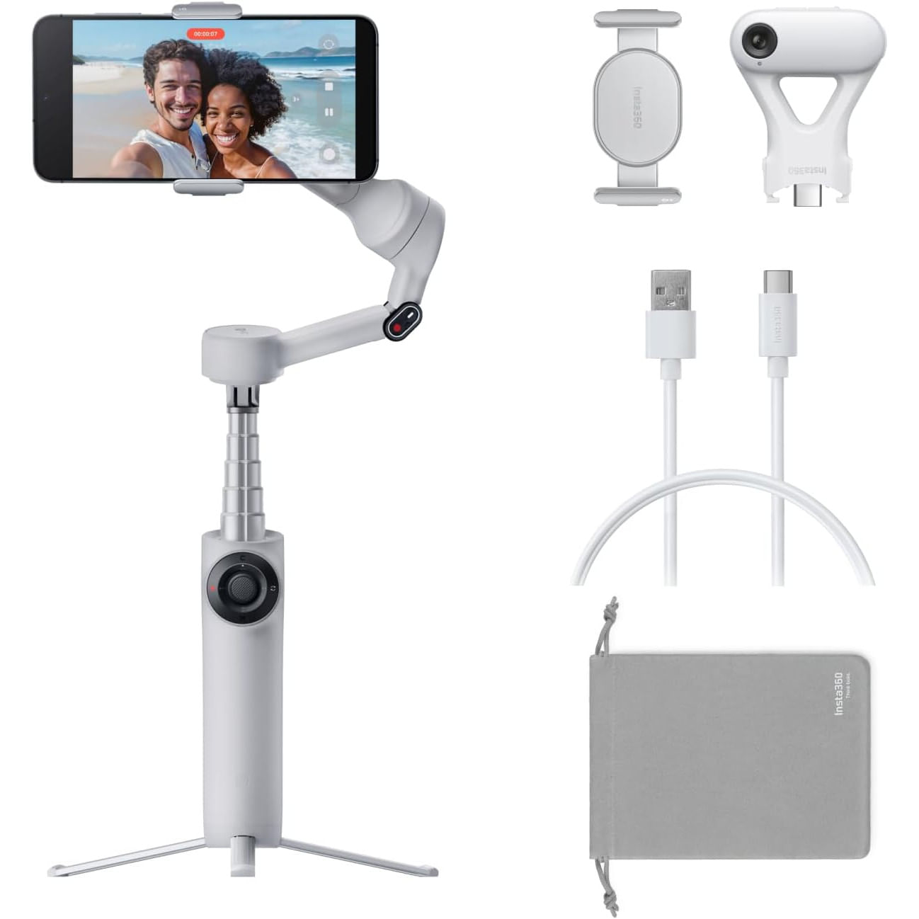 Insta360 Flow 2 Plus AI Tracker Bundle Grey -