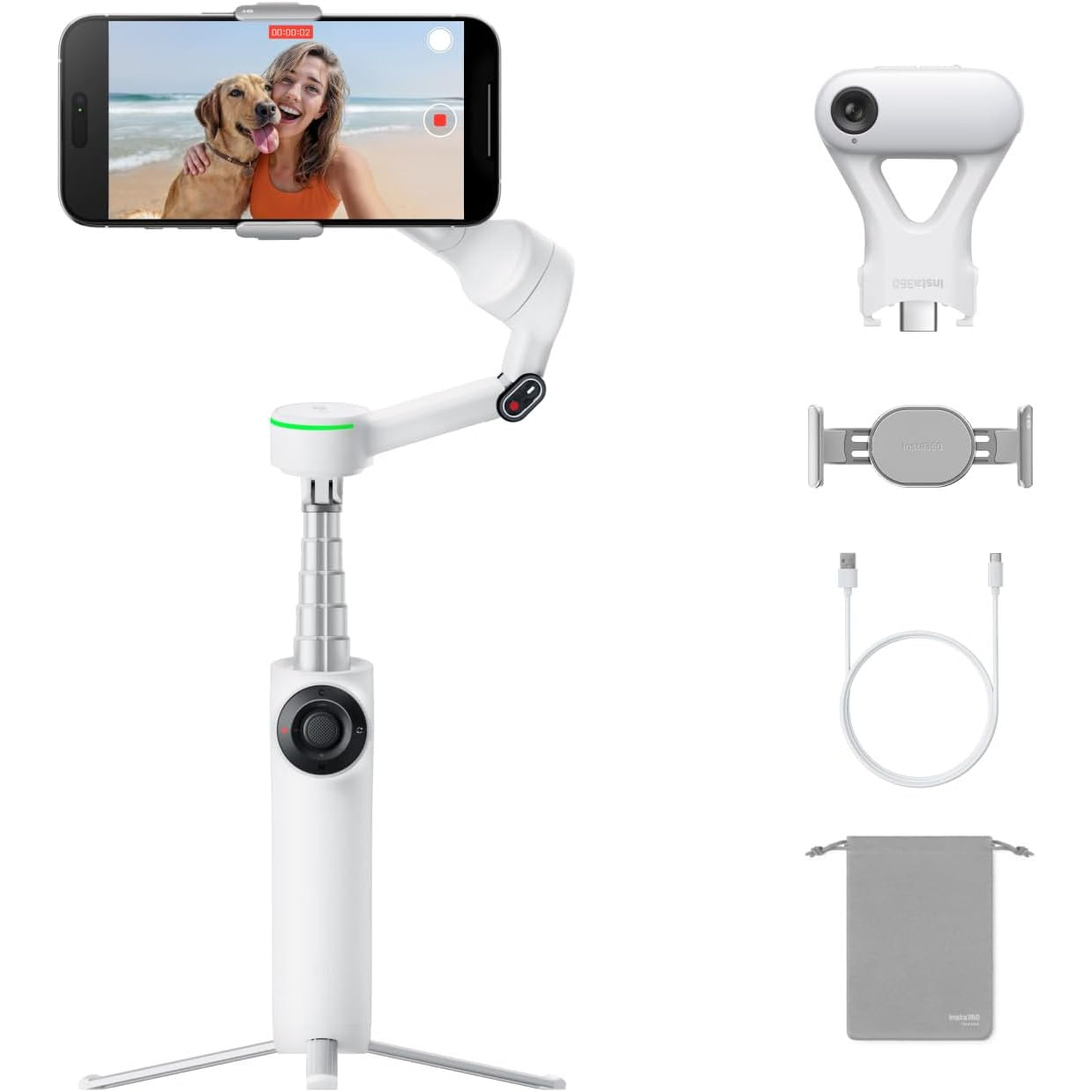 Insta360 Flow 2 Pro AI Tracker Bundle Blanco - El