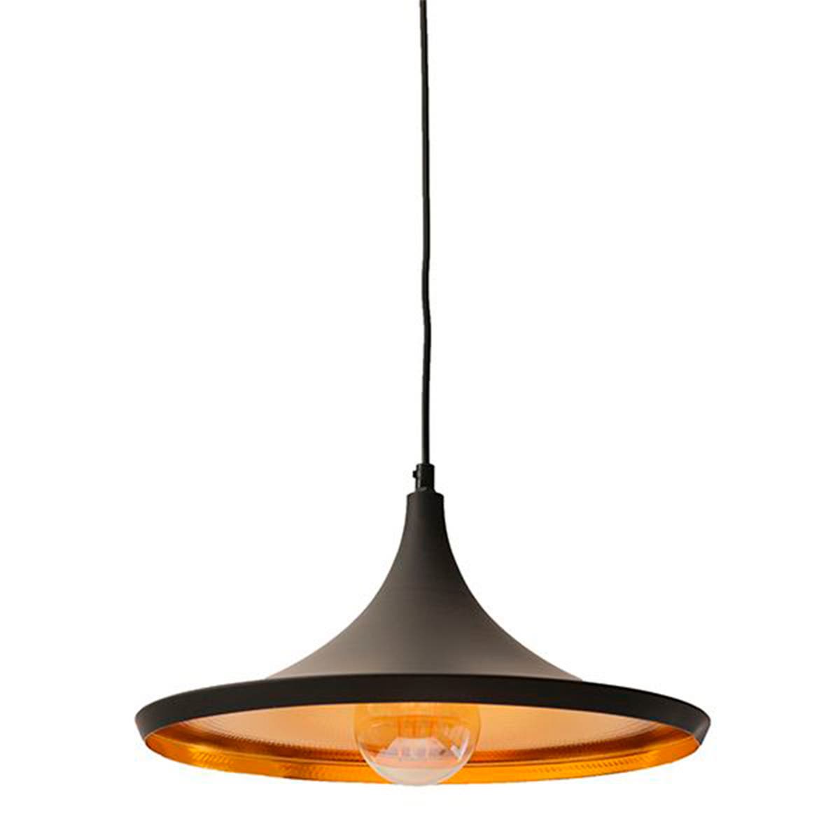 Lámpara Colgante Comedor Cocina Leuk Beat Wide Deco Negro Mate