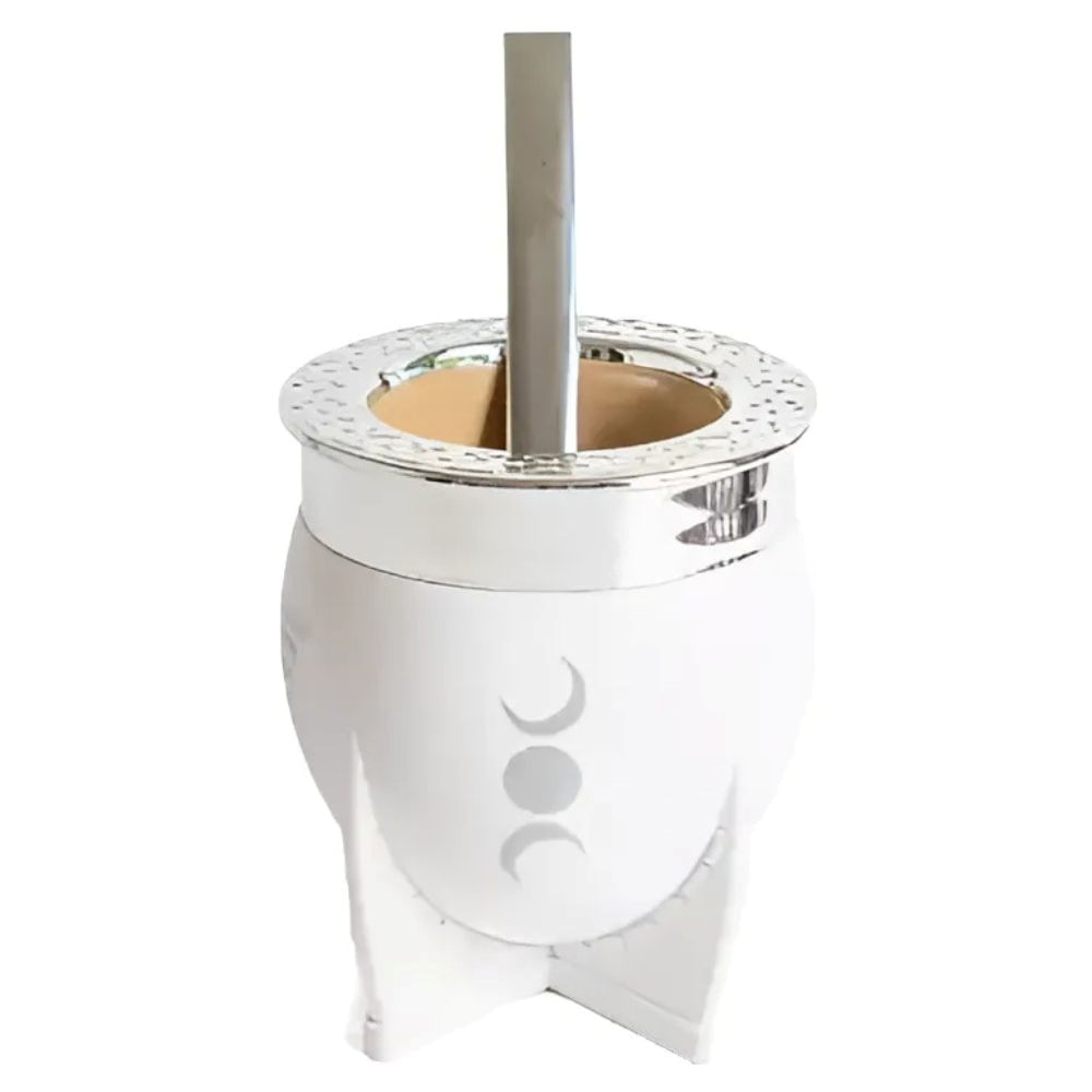 Mate Pampa Imperial Xl Astral Signos Del Zodiaco + Bombilla Géminis Color Blanco