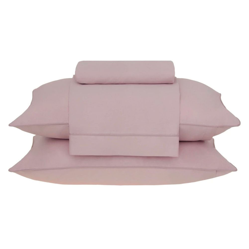 Juego Sábanas King Espalma Basic 180 Hilos Algodón Peinado Color Rosa