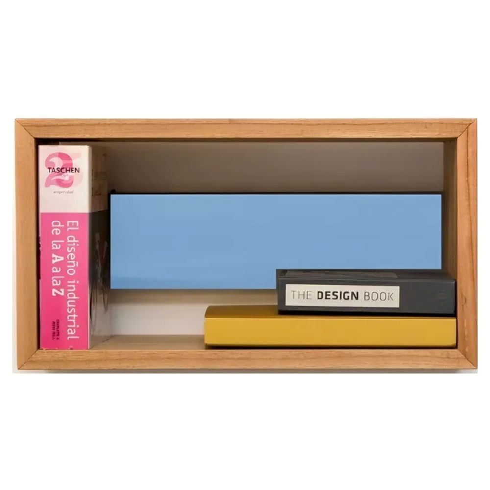 Estante Repisa Flotante Biblioteca Lisa Diseño Escandinavo Color Paraíso Y Celeste
