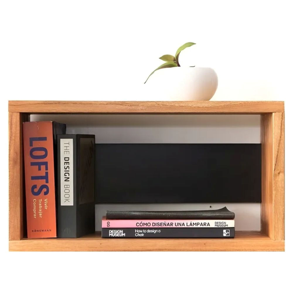 Estante Repisa Flotante Biblioteca Lisa Diseño Escandinavo Paraíso y Negro
