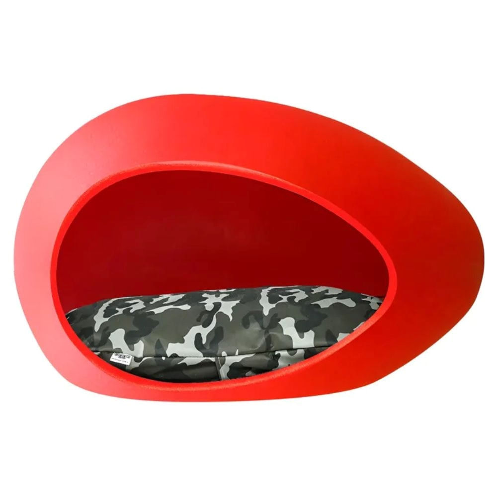 Cama Cucha Eggys Mini Para Perros Gatos Hasta 5kg + Colchón Color Rojo