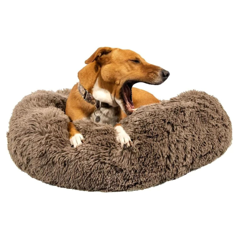 Cama Perro Gato Nido Nórdico Pelo Largo Colchón Eggys Large Color Gris Visón