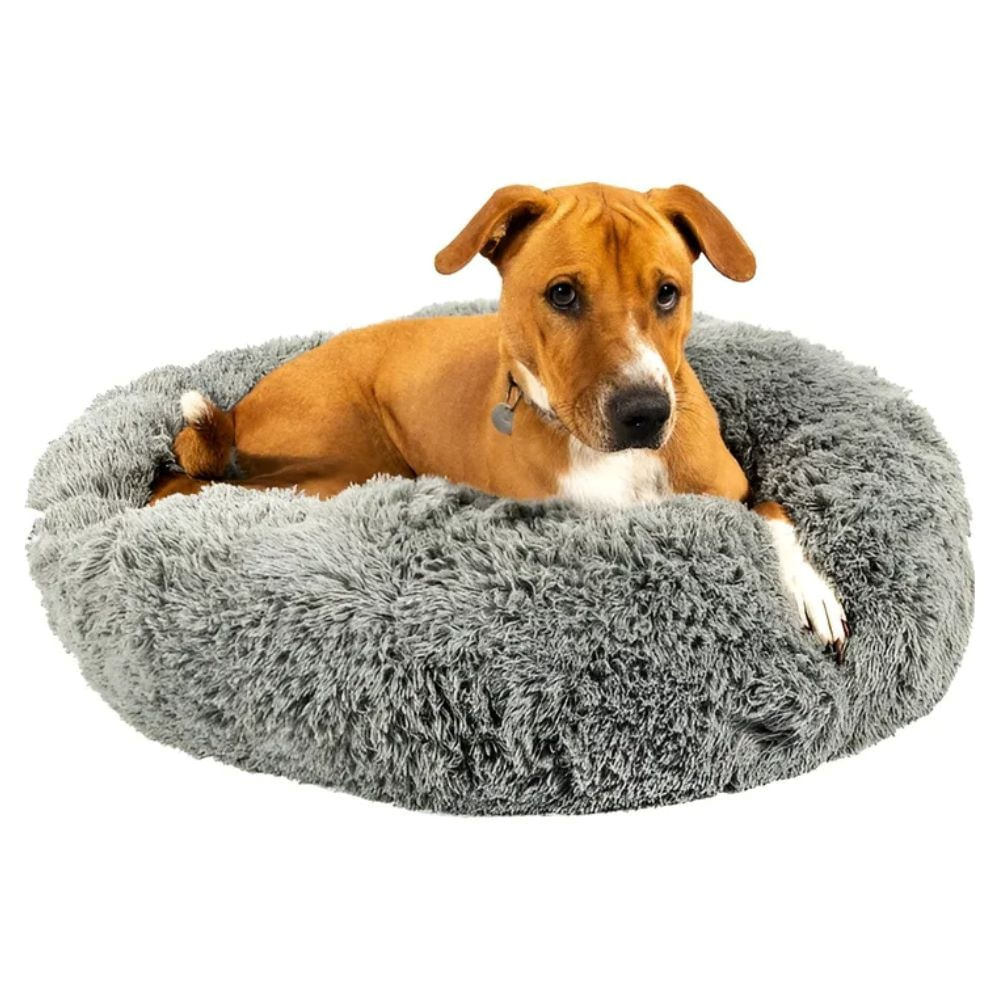 Cama Perro Gato Nido Nórdico Pelo Largo Colchón Eggys Large Color Gris