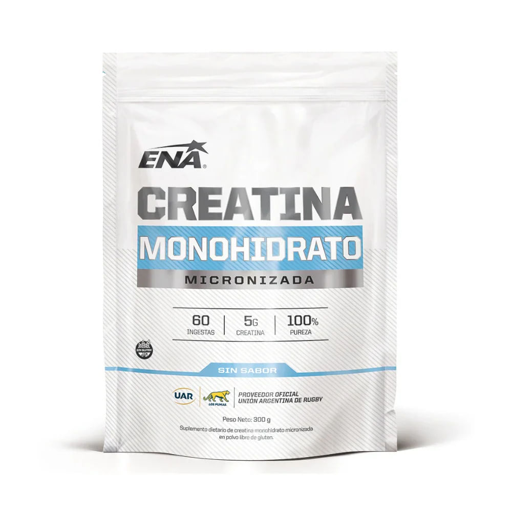 Suplemento Ena Creatina Monohidrato Sin Sabor 300gr Doypack