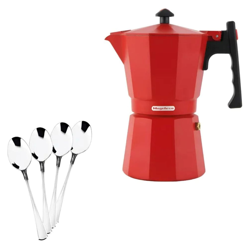 Cafetera Italiana Magefesa Jamaica 9 Pocillos + 4 Cucharas