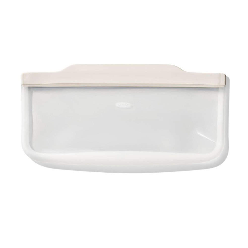 Bolsa Reutilizable De Silicona Oxo Slim 890 Ml Hermética Color Avena
