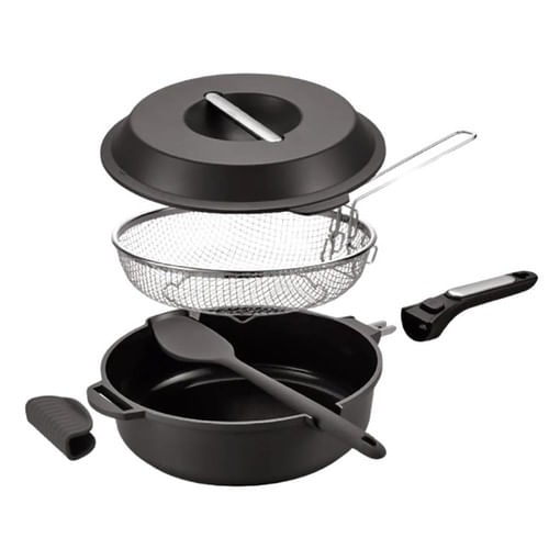 Set de cocina 10 Usos de Aluminio Fundido con Sistema de Inducción Carol Negro