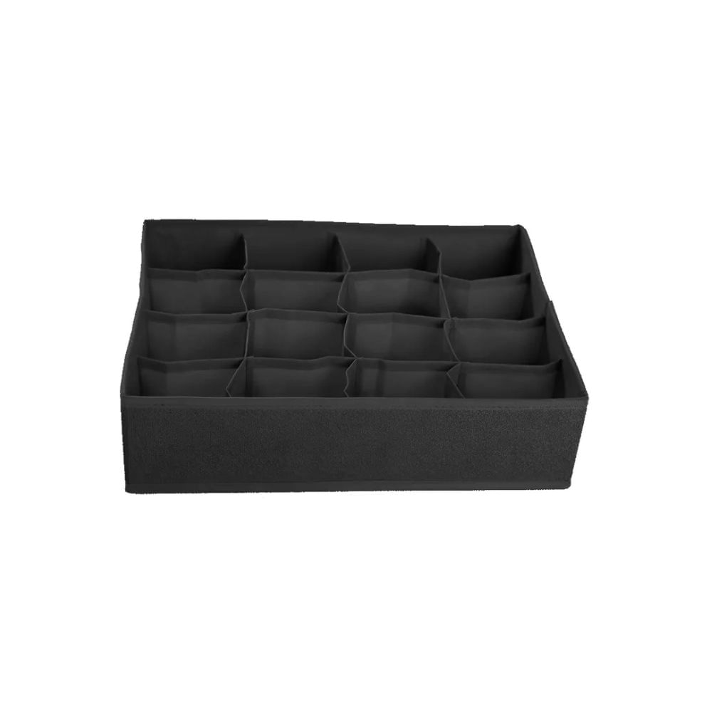 Organizador De Cajones Guardado Ropa Interior 16 Divisiones Color Negro
