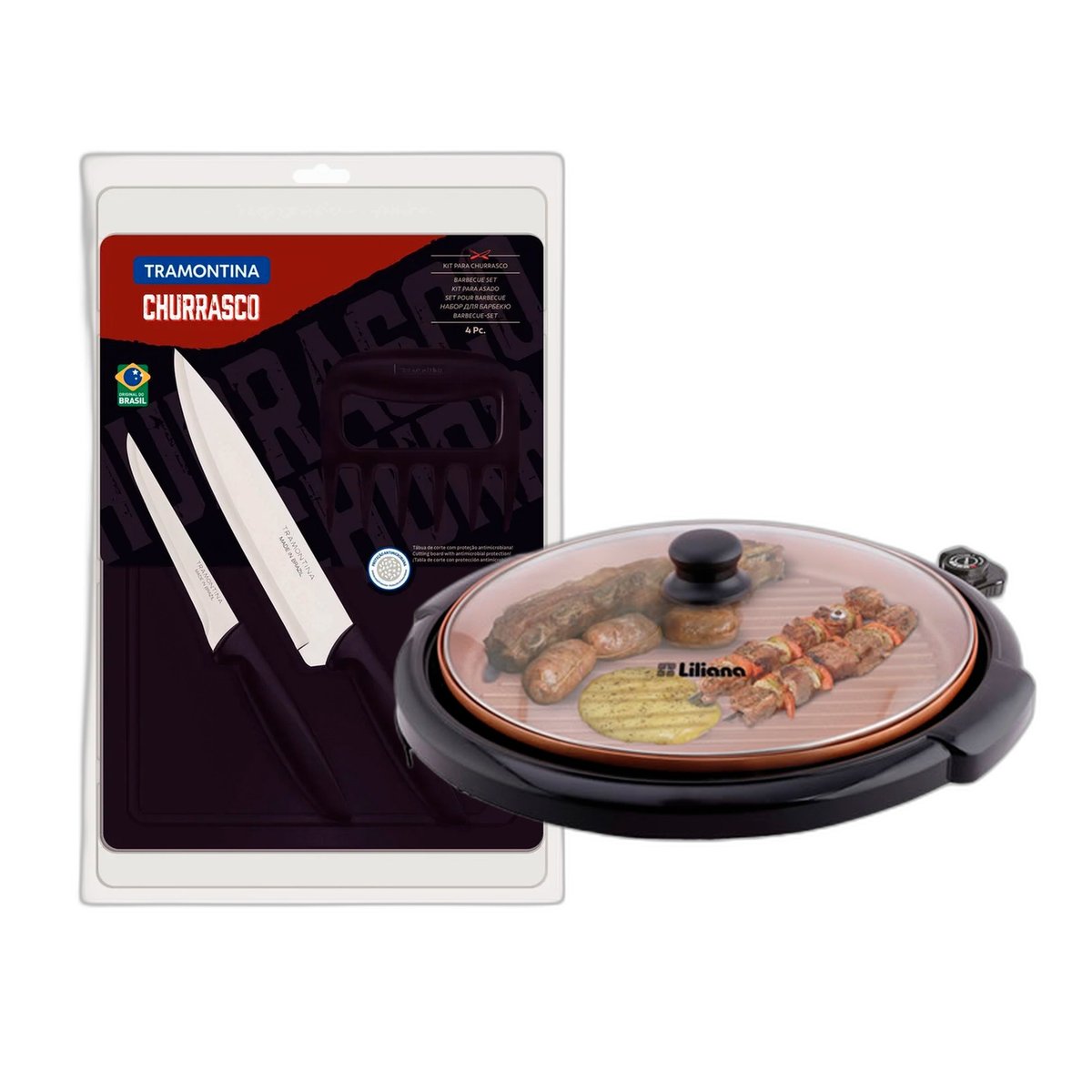Combo Cocina Eléctrica Liliana AK930 1500W + Juego Cuchillos Tramontina