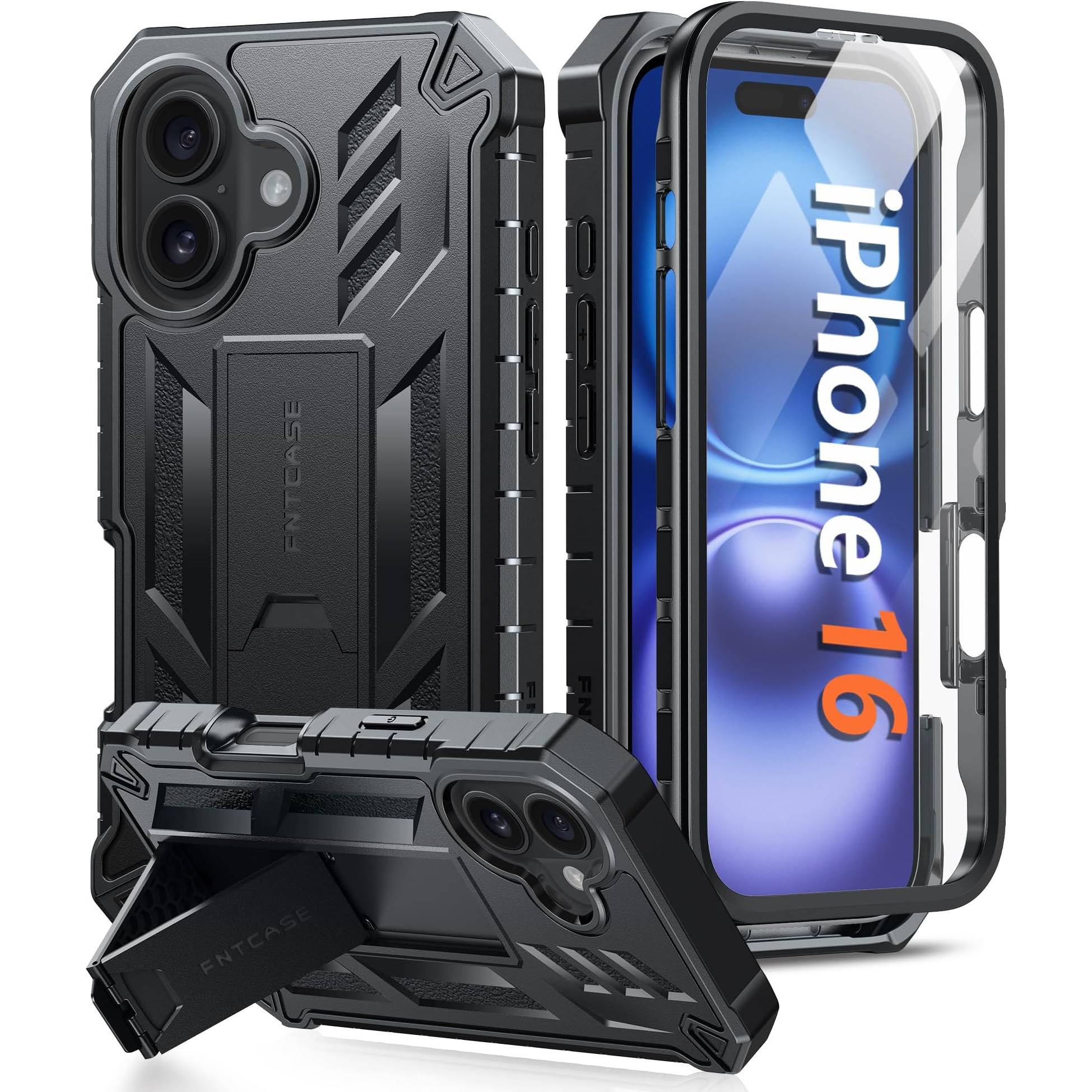 Apple FNTCASE Funda iPhone 16 con Protector Pantalla