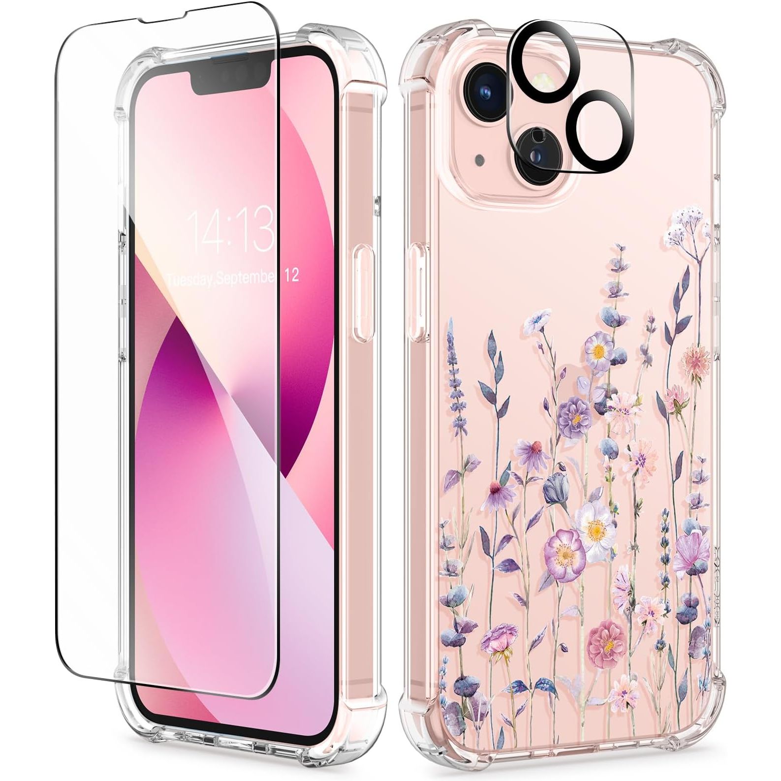 Apple GVIEWIN Funda para iPhone 13 con Protector