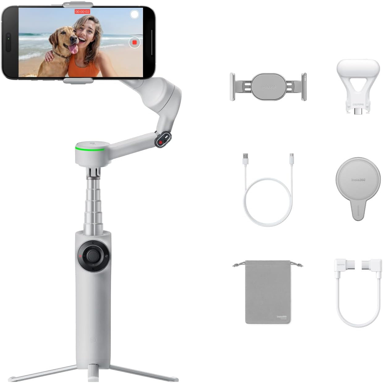Insta360 Flow 2 Pro Creator Bundle Gris Gimbal