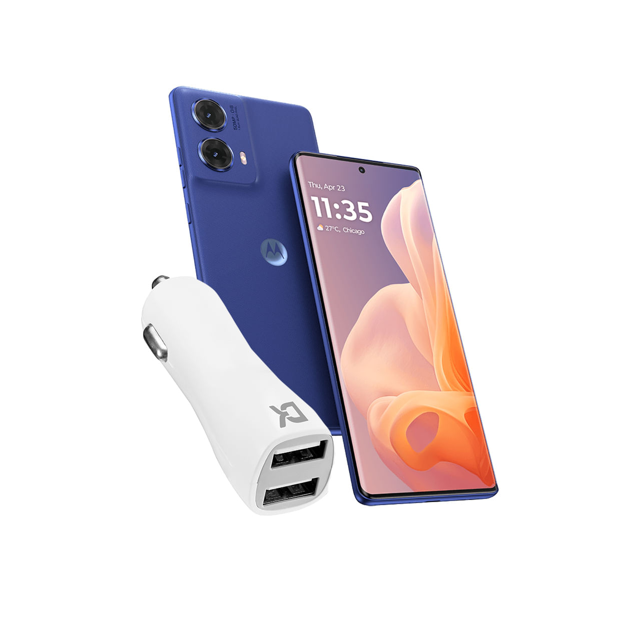 Motorola Moto G85 8+256 Blue + Cargador Auto Dekkin