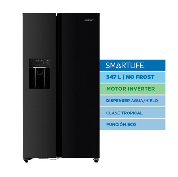 Heladera Side by Side Smartlife No Frost Inverter 547L Negro