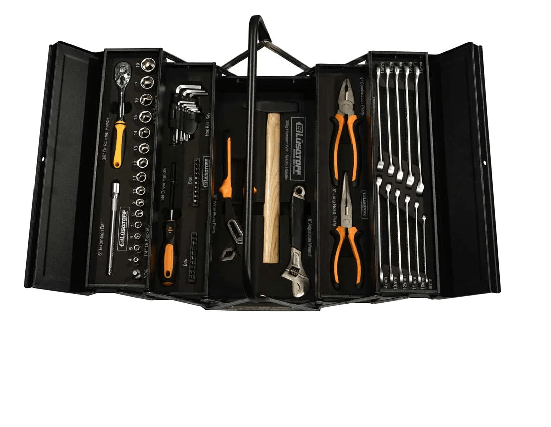 Kit De Herramientas 64 Piezas Lusqtoff Lqcp125 Caja Plegable