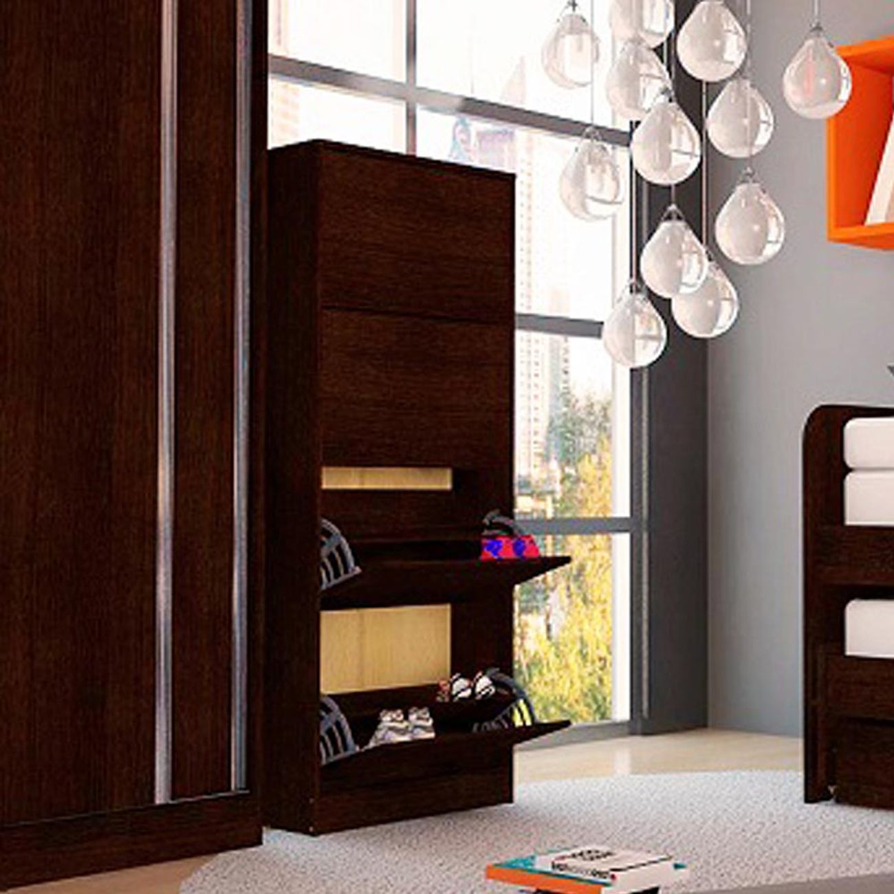 Zapatero 4 Puertas Wengue fravega