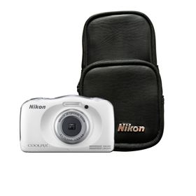 Cámara Digital Nikon W100 13.2 MP 3x Zoom Video Full HD a prueba de Agua Kit Blanca