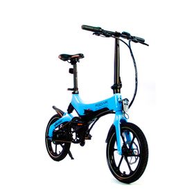 Bicicleta Electrica Plegable R 16" TIME 350W Celeste